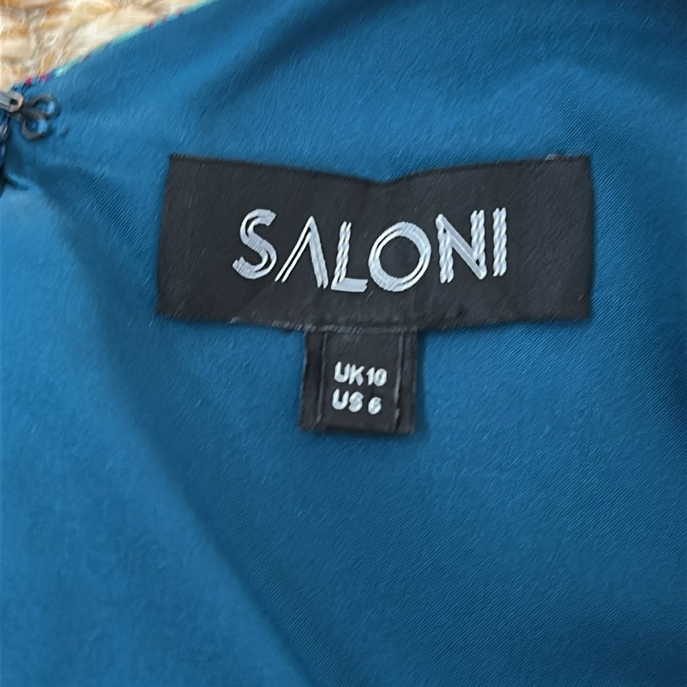 NWOT Saloni Silk Floral Gown size 6 - Picture 9 of 11